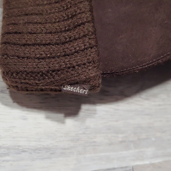 Skechers Womens 8 Chocolate Brown Leather Boots Thinsulate Mid Calf Warm Winter - Picture 8 of 10